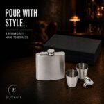 BOURATI Slim Flask Set with two cups and pouring funnel