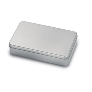 Closed matt silver presentation box for BOURATI wine accessories