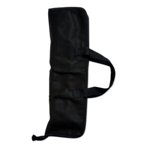 Closed black storage pouch for the three-piece barbecue kit