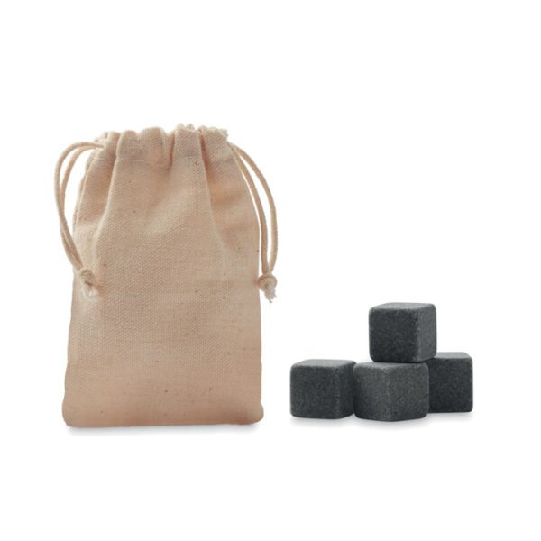 BOURATI Whiskey Stones Set inside a cotton drawcord pouch