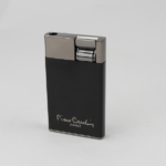 Pierre Cardin single jet lighter silver black metal