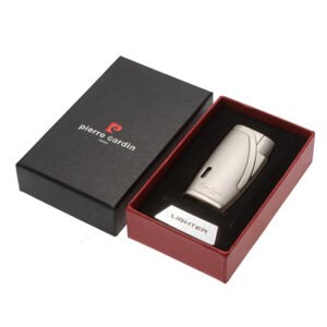 Luxury Pierre Cardin double-jet cigar lighter in gift box, arrives empty without gas