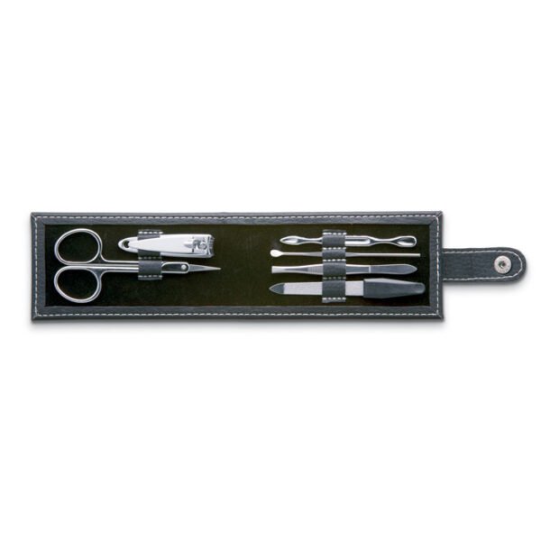 Bourati B-IT3059 manicure set in PU pouch with 6 stainless steel tools
