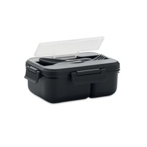 1000ml lunch box with matching cutlery set and handle