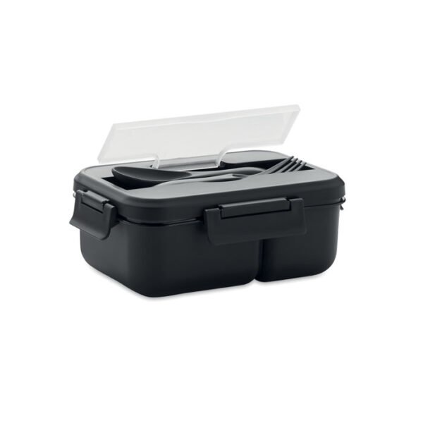 1000ml lunch box with matching cutlery set and handle