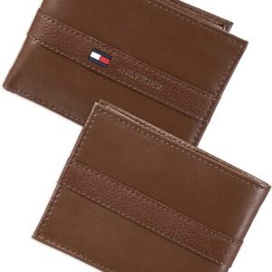 Tommy Hilfiger Bifold Wallet – tan leather texture
