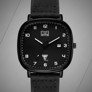 Time Level 006 black watch with leather strap