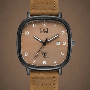 Time Level 006 Brown Watch with leather strap and Japanese movement