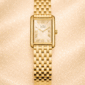 Time Level classic gold bracelet watch rectangular case